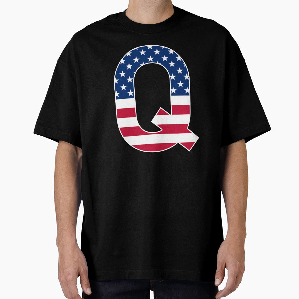 Letter Q Capital Alphabet Q American T-Shirt - Streetwear Style Unisex - T-Shirt, Sweatshirt, Hoodie