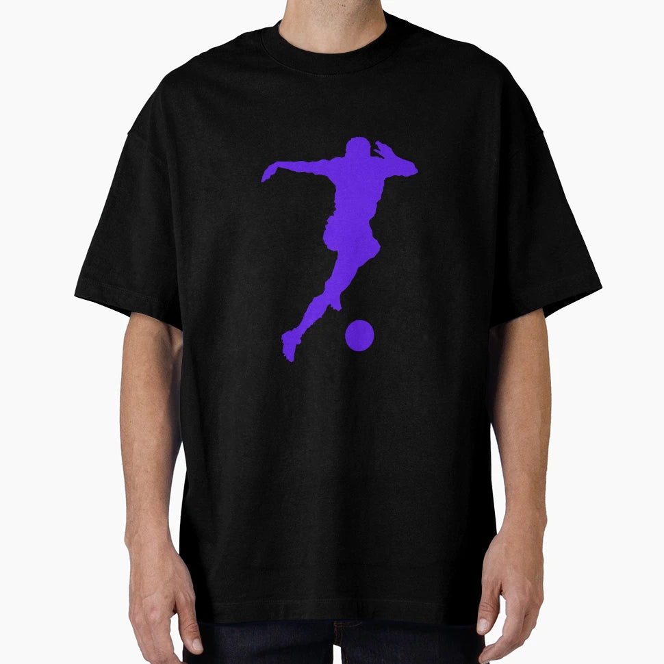 Football Blue Running Player Ball T-Shirt - Custom Art Print for Adults - T-Shirt, Sweatshirt, Hoodie