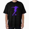 Football Blue Running Player Ball T-Shirt - Custom Art Print for Adults - T-Shirt, Sweatshirt, Hoodie