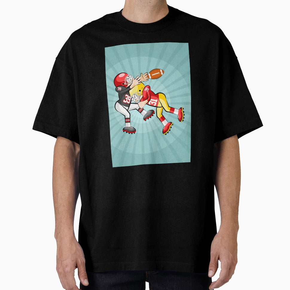 Football Player Receives Heavy Blow T-Shirt - Trendy Graphic Unisex - T-Shirt, Sweatshirt, Hoodie