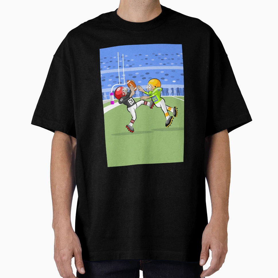 American Football Player Stays Ball T-Shirt - Aesthetic Graphic for Adults - T-Shirt, Sweatshirt, Hoodie