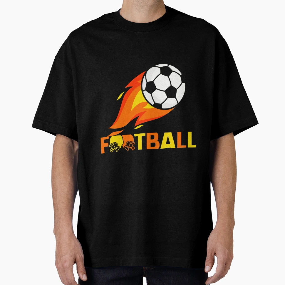 Fiery Football Passion T-Shirt - Graphic Print for Adults - T-Shirt, Sweatshirt, Hoodie