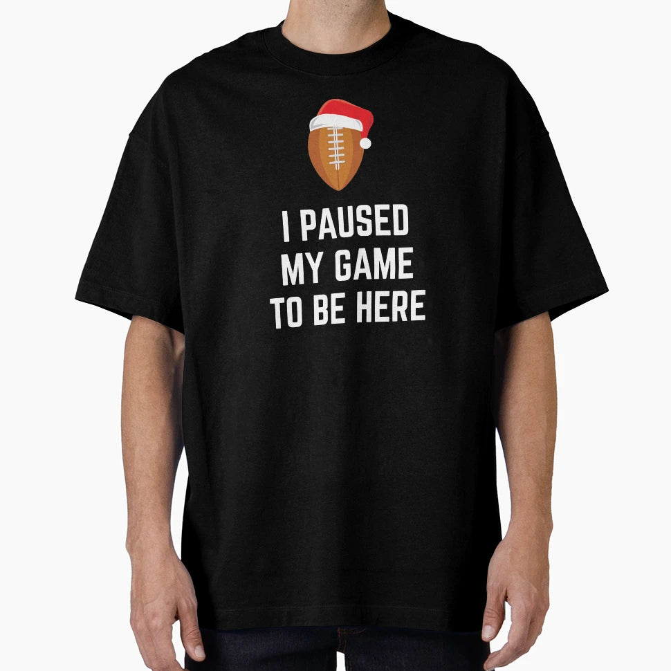 American Football Paused Game Santa Gift T-Shirt - Minimalist Print Unisex - T-Shirt, Sweatshirt, Hoodie