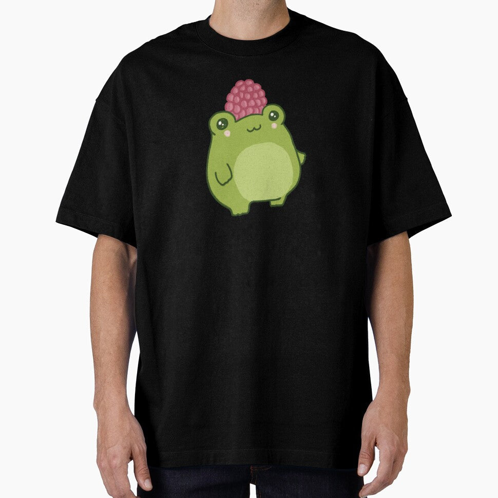Pastel Raspberry Frog: Cute and Chubby Kawaii - Adult & Kids T-Shirts, Sweatshirts & Hoodies apparel design preview 1
