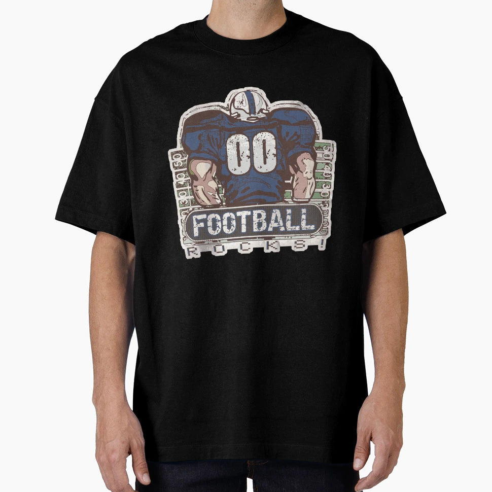 00 Football Rocks Blue Team T-Shirt - Fun Novelty Design Men Women - T-Shirt, Sweatshirt, Hoodie