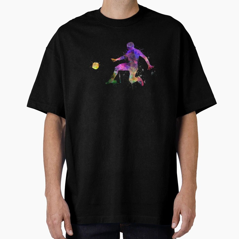Soccer Football Player Flying Kicking T-Shirt - Fun Novelty Design Unisex - T-Shirt, Sweatshirt, Hoodie