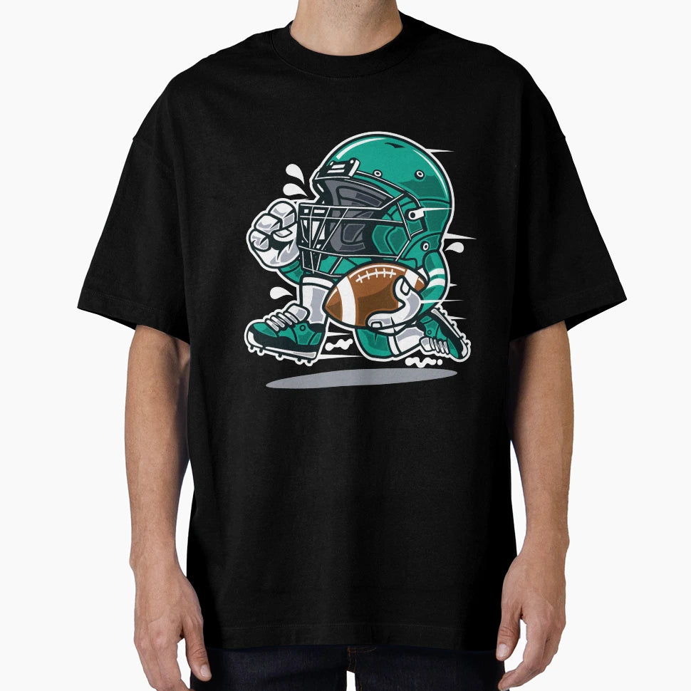 American Football Player Cartoon T-Shirt - Custom Art Print Men Women - T-Shirt, Sweatshirt, Hoodie