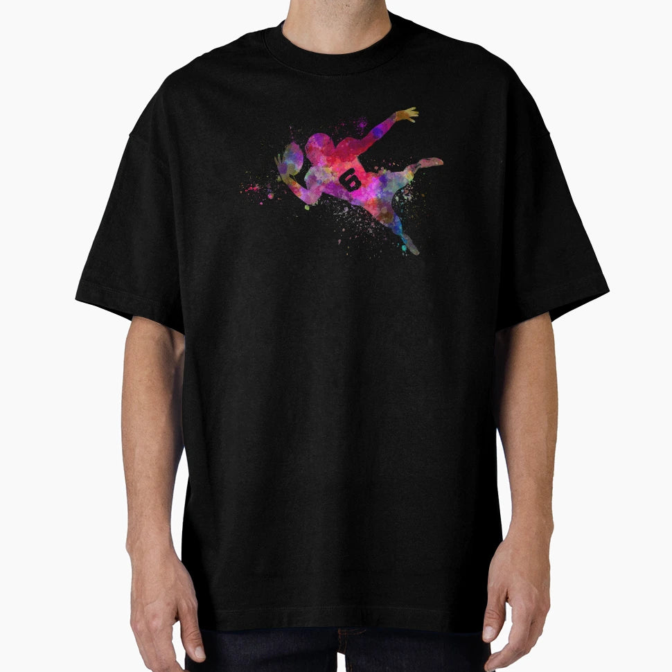 American Football Player Catching Ball T-Shirt - Minimalist Print Men Women - T-Shirt, Sweatshirt, Hoodie