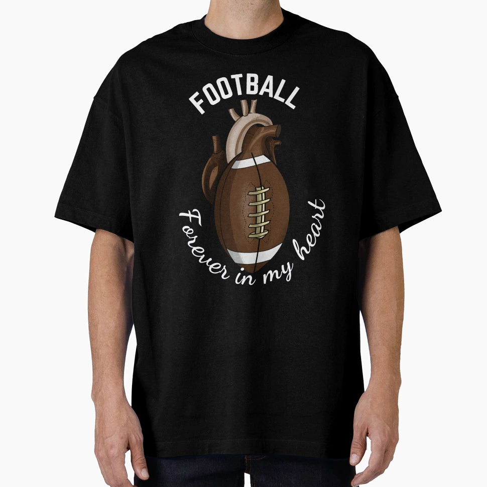 Football Forever My Heart T-Shirt - Aesthetic Graphic Men Women - T-Shirt, Sweatshirt, Hoodie