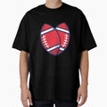American Football Sports Love Heart T-Shirt - Aesthetic Graphic Unisex - T-Shirt, Sweatshirt, Hoodie