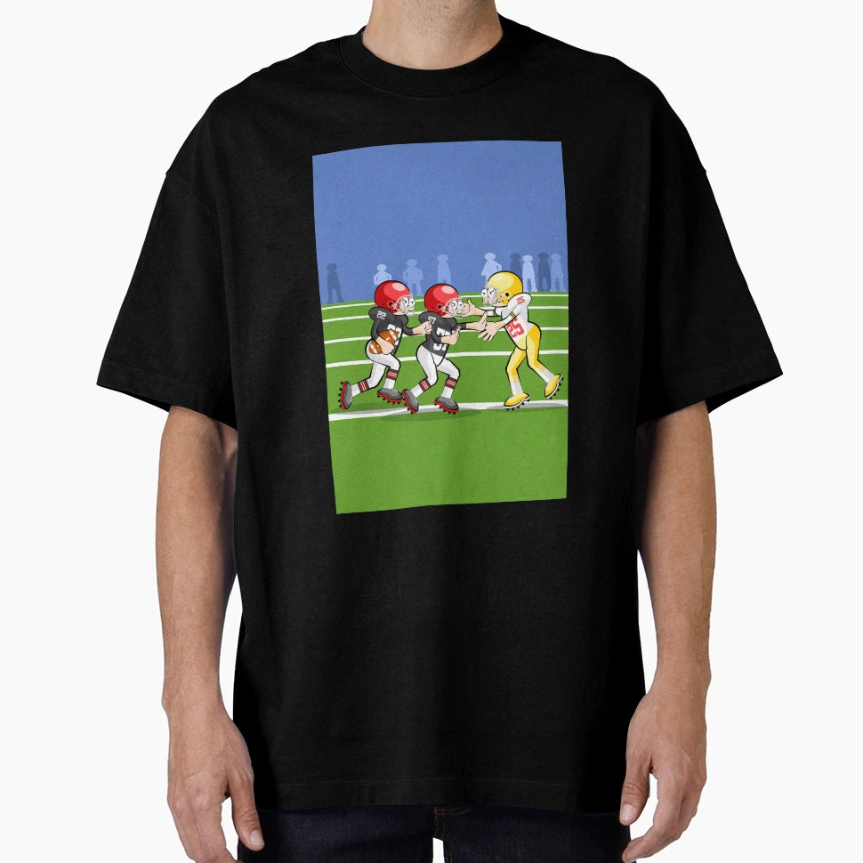 American Football Player Running Ball T-Shirt - Custom Art Print Men Women - T-Shirt, Sweatshirt, Hoodie