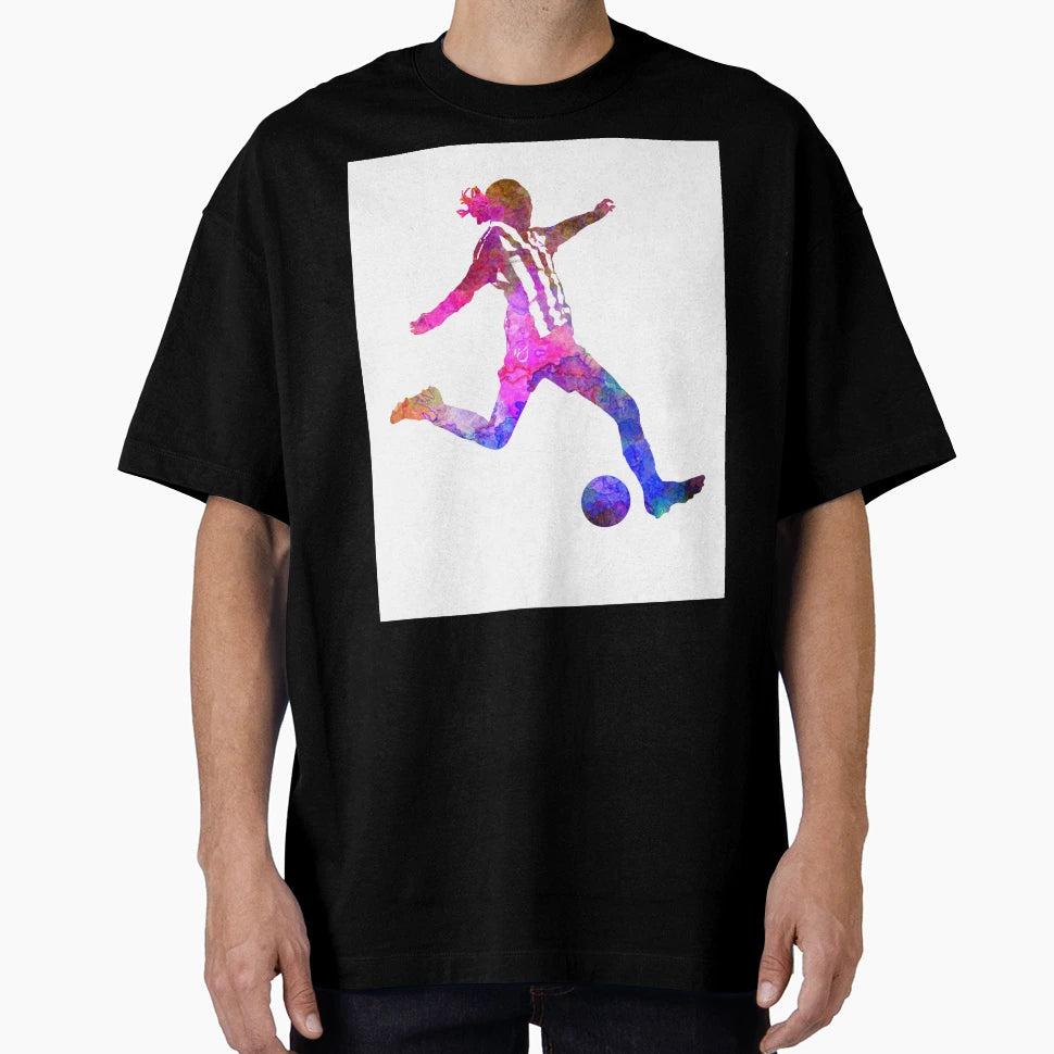 Playing Soccer Football Player Silhouette T-Shirt - Custom Art Print Unisex - T-Shirt, Sweatshirt, Hoodie