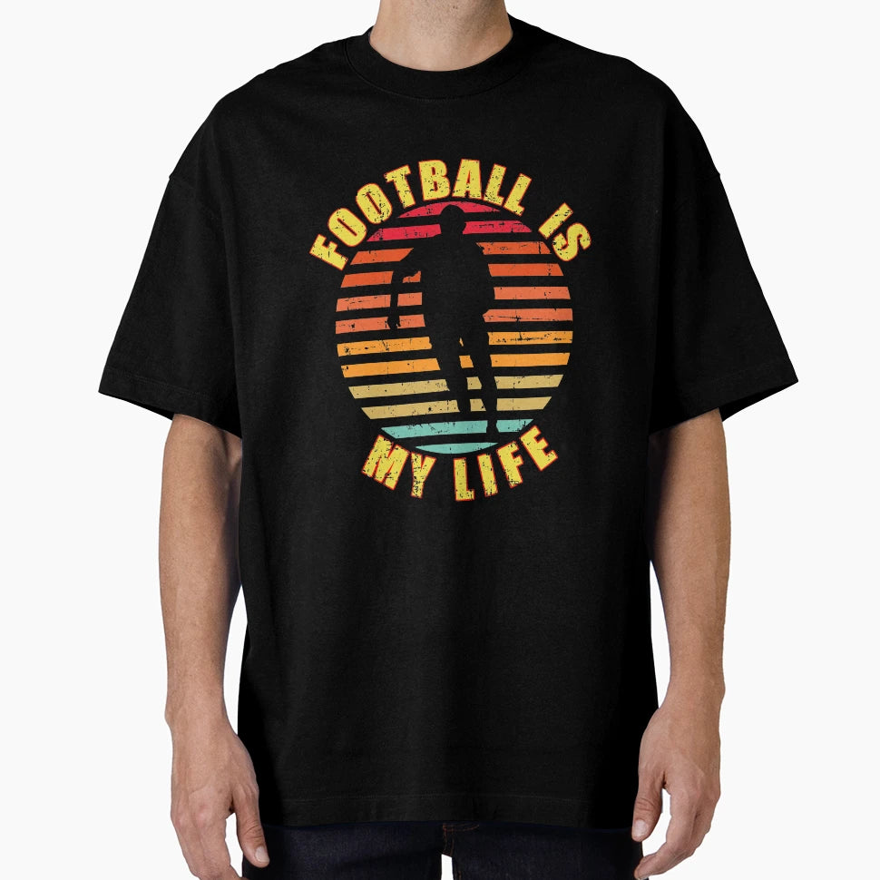 Football Is My Life Distressed Effect T-Shirt - Minimalist Print Unisex - T-Shirt, Sweatshirt, Hoodie