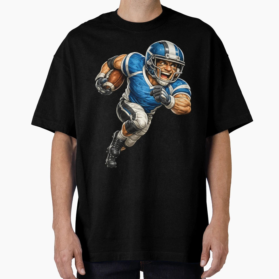 Football Player Cartoon T-Shirt - Casual Everyday Wear Men Women - T-Shirt, Sweatshirt, Hoodie