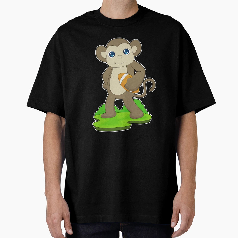 Monkey American Football T-Shirt - Graphic Print Men Women - T-Shirt, Sweatshirt, Hoodie