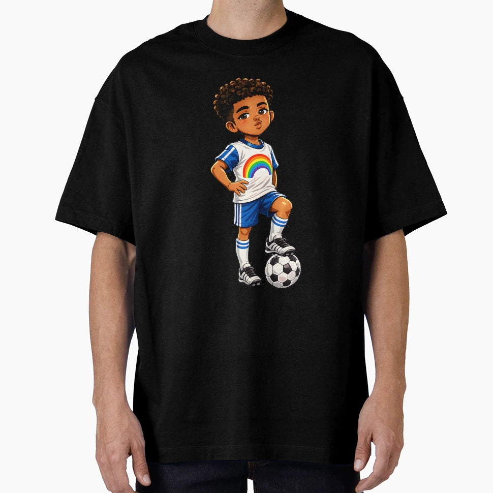 Gay Football Pride Rainbow Soccer T-Shirt - Aesthetic Graphic Men Women - T-Shirt, Sweatshirt, Hoodie