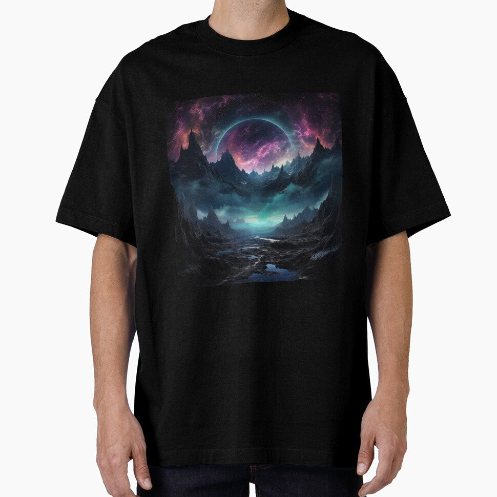 Dark Fantasy Landscape Black Hole Galaxy by - Adult & Kids T-Shirts, Sweatshirts & Hoodies apparel design preview 1