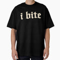 I Bite Gothic Text Minimal Statement Design by - Adult & Kids T-Shirts, Sweatshirts & Hoodies apparel design preview 1