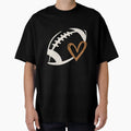 Football Heart Glitter Game Day Fan T-Shirt - Minimalist Print for Adults - T-Shirt, Sweatshirt, Hoodie