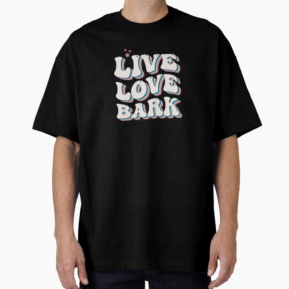 Retro Live Love Bark by RER Creative - Adult & Kids T-Shirts, Sweatshirts & Hoodies apparel design preview 1