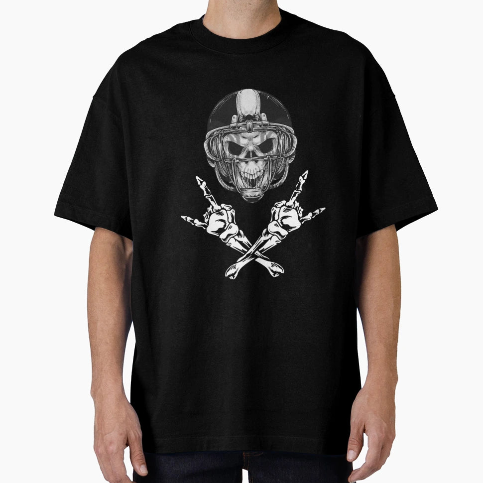 Football Helmet Skeleton Skull Head T-Shirt - Unique Graphic for Adults - T-Shirt, Sweatshirt, Hoodie