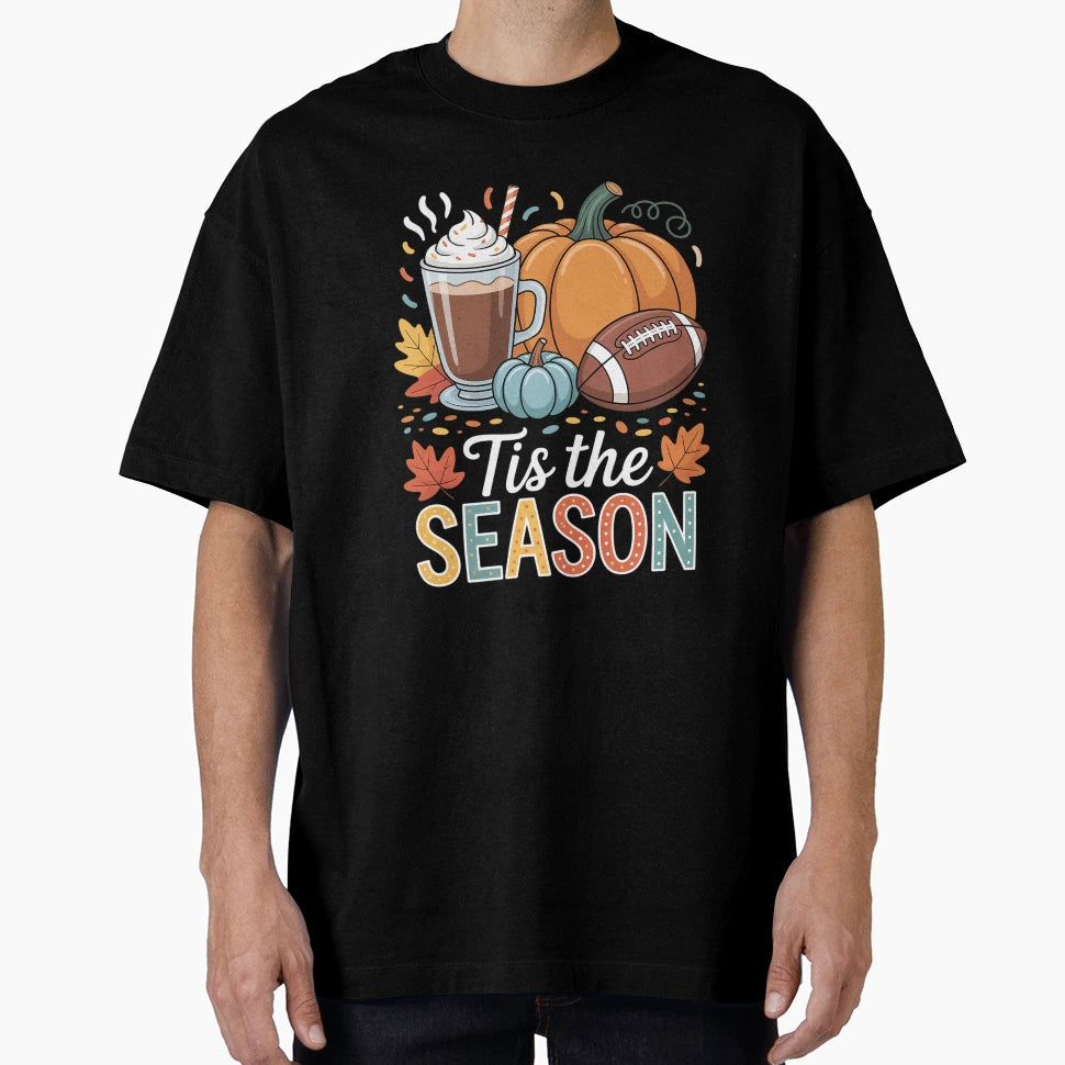 Season Fall Football Autumn Pumpkin T-Shirt - Streetwear Style Unisex - T-Shirt, Sweatshirt, Hoodie