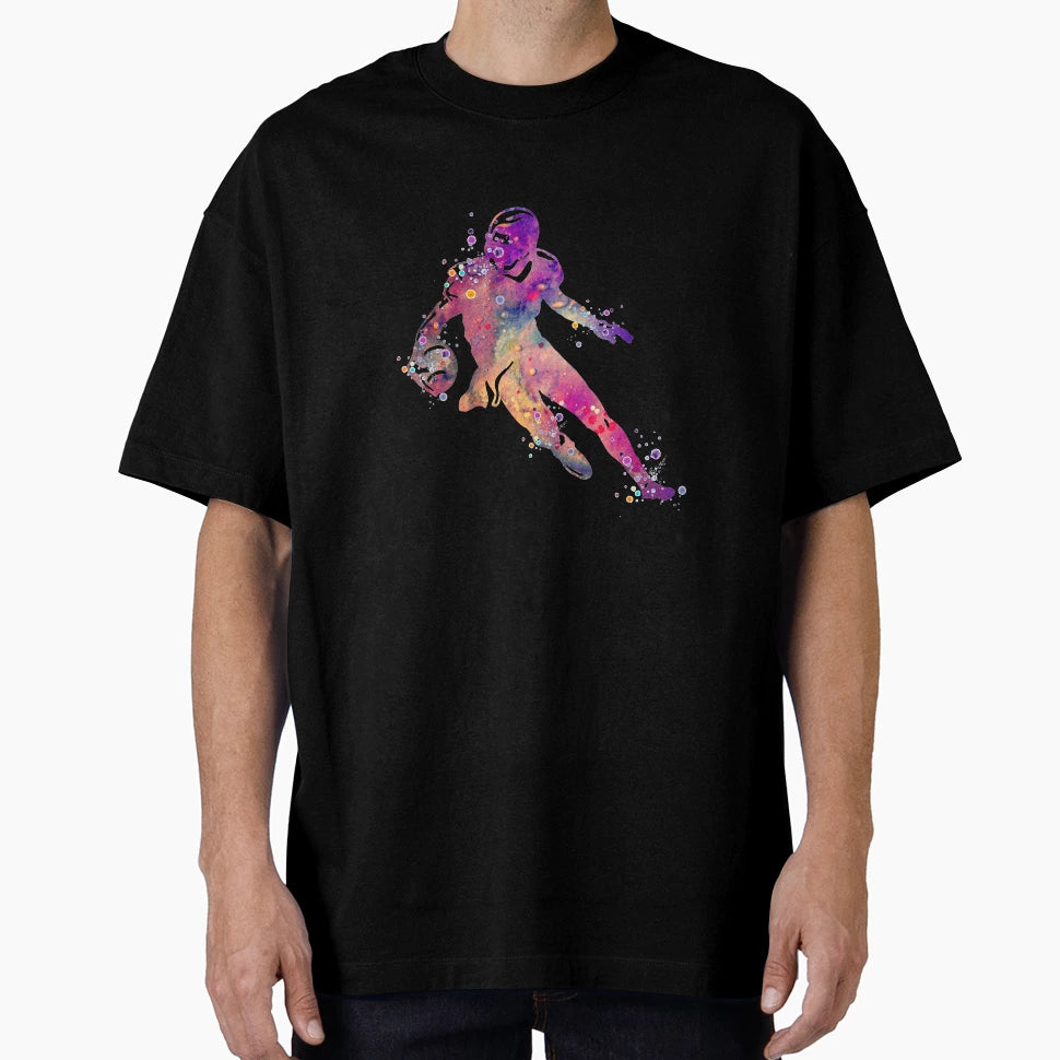 American Football Player Watercolor T-Shirt - Graphic Print Men Women - T-Shirt, Sweatshirt, Hoodie
