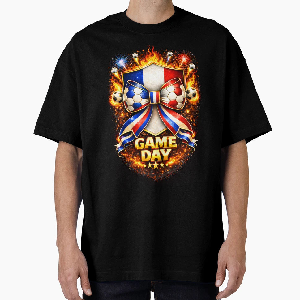 France Soccer Game Day Flaming T-Shirt - Streetwear Style for Adults - T-Shirt, Sweatshirt, Hoodie