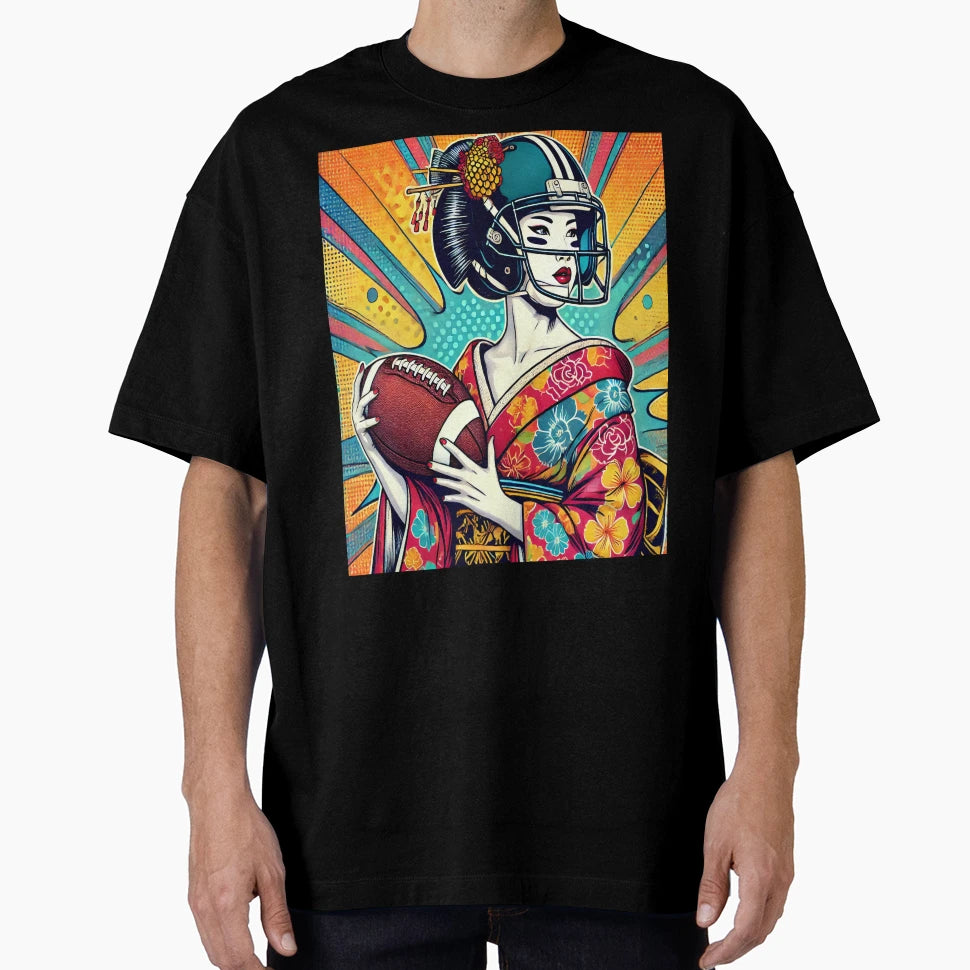 Geisha Football Pop Art Fusion T-Shirt - Trendy Graphic Men Women - T-Shirt, Sweatshirt, Hoodie