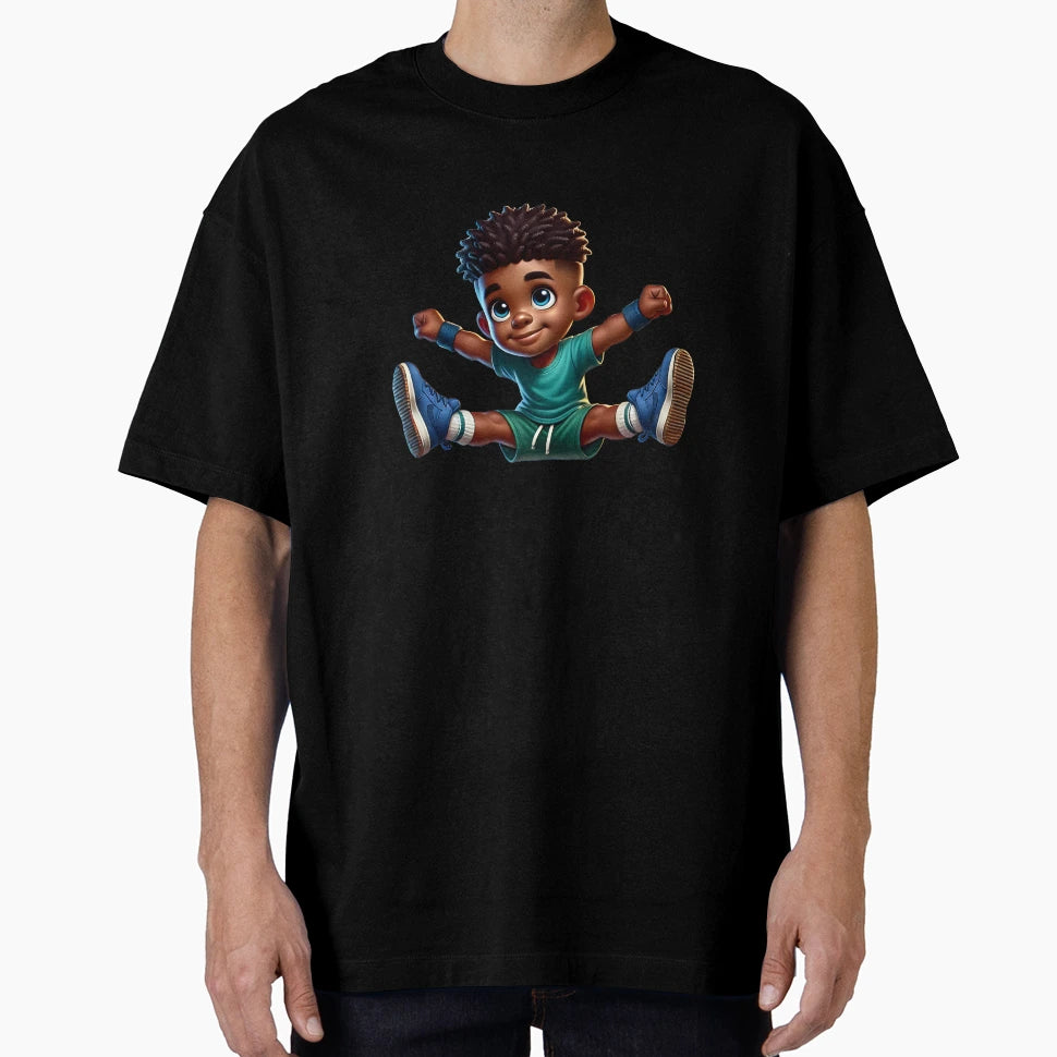 Melanin Athlete Energetic Jumping T-Shirt - Fun Novelty Design Men Women - T-Shirt, Sweatshirt, Hoodie