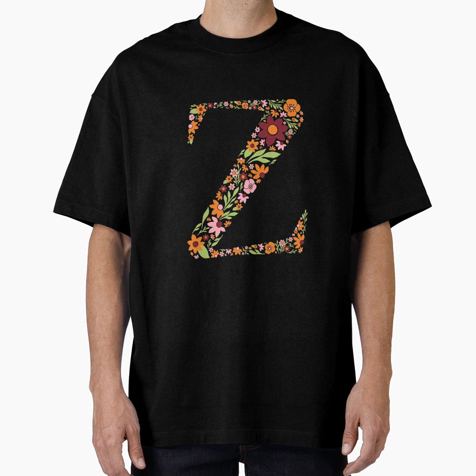 Floral Letter Z T-Shirt - Unique Graphic for Adults - T-Shirt, Sweatshirt, Hoodie