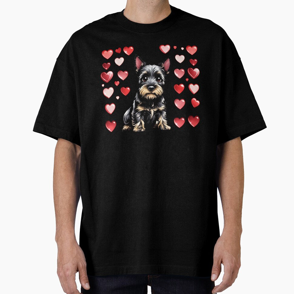 Cute Schnauzer Dog Mom Love Sticker Kawaii Retro - Adult & Kids T-Shirts, Sweatshirts & Hoodies apparel design preview 1