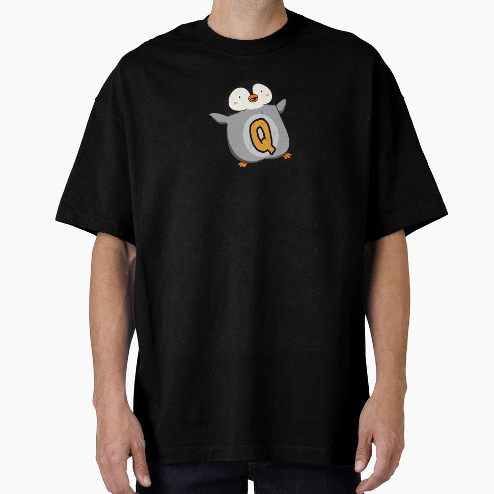 Alphabet Letter Q Happy Waddling T-Shirt - Aesthetic Graphic Men Women - T-Shirt, Sweatshirt, Hoodie