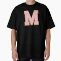 M Preppy Varsity Letter Patch T-Shirt - Aesthetic Graphic Men Women - T-Shirt, Sweatshirt, Hoodie