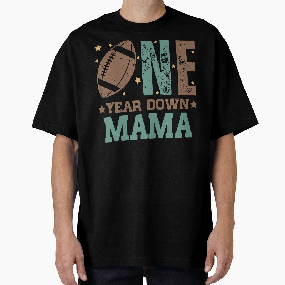 Mama 1 Year Old Football 1St Year T-Shirt - Custom Art Print Men Women - T-Shirt, Sweatshirt, Hoodie