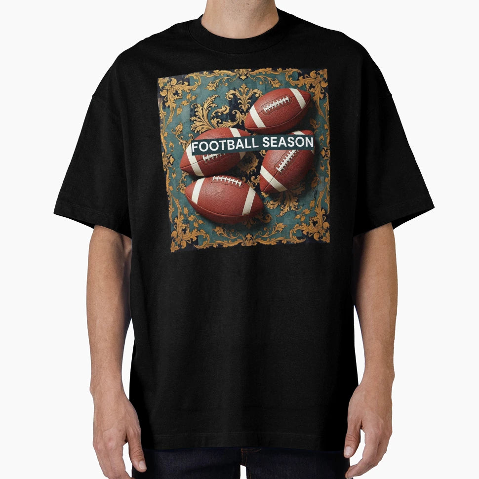 Football Season Baroque T-Shirt - Aesthetic Graphic for Adults - T-Shirt, Sweatshirt, Hoodie