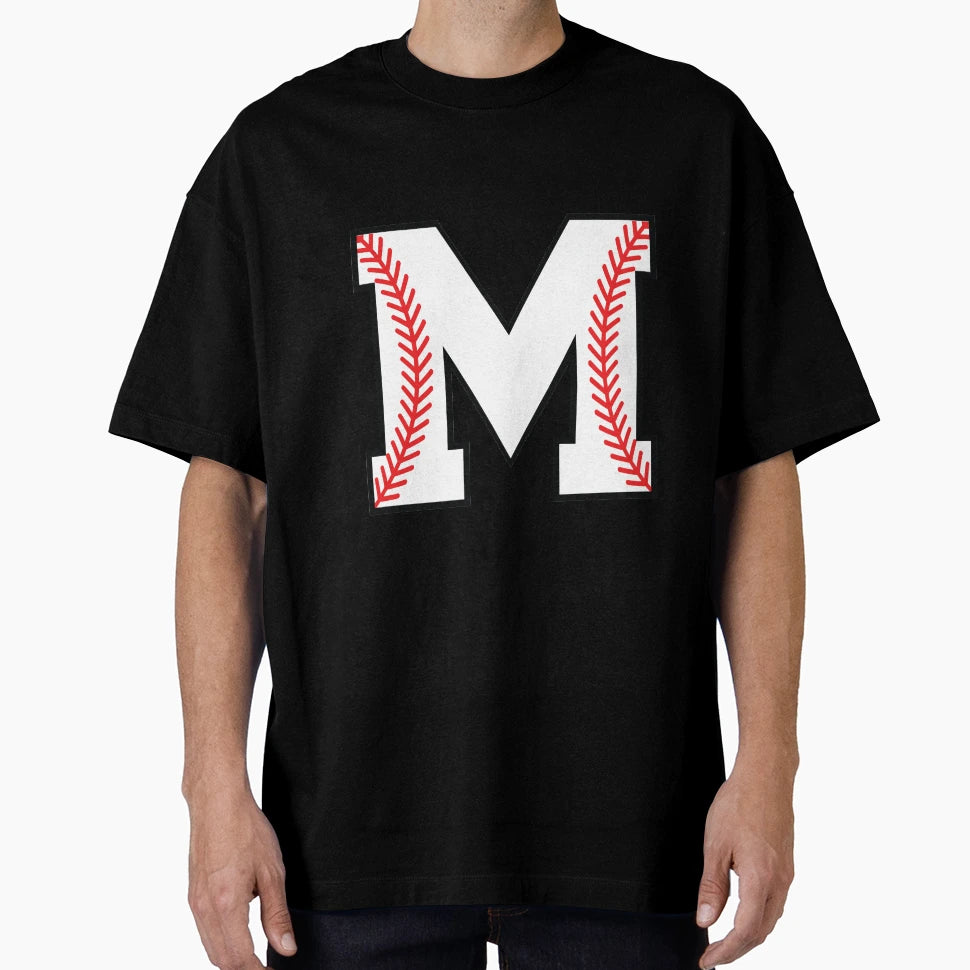 Baseball Letter M Sports Monogram T-Shirt - Novelty Apparel Men Women - T-Shirt, Sweatshirt, Hoodie