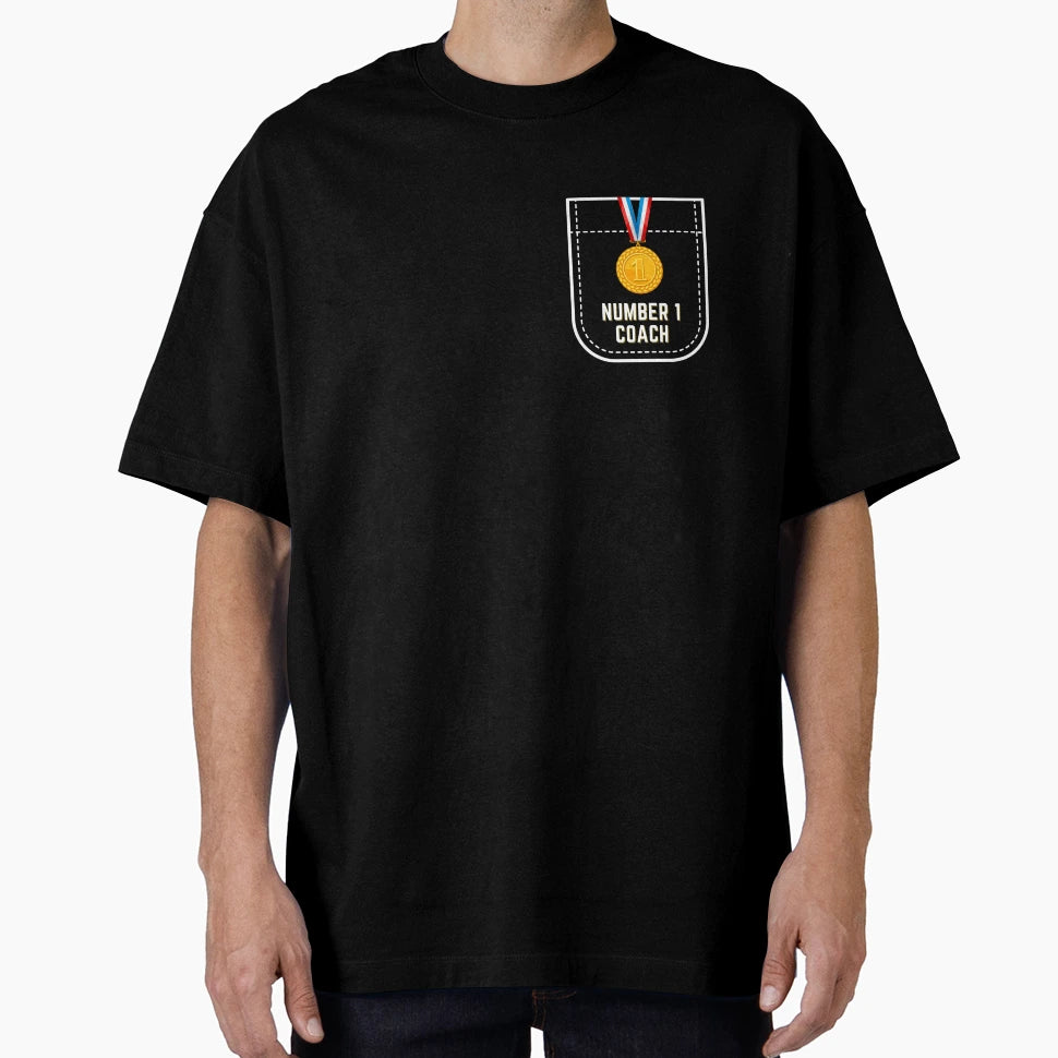 Number 1 Coach Medal T-Shirt - Minimalist Print Unisex - T-Shirt, Sweatshirt, Hoodie