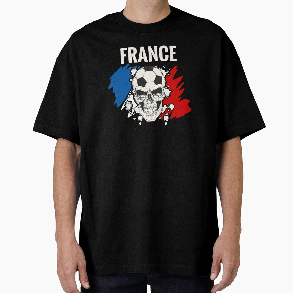 France Soccer Player French Flag Skull Football by - Adult & Kids T-Shirts, Sweatshirts & Hoodies apparel design preview 1
