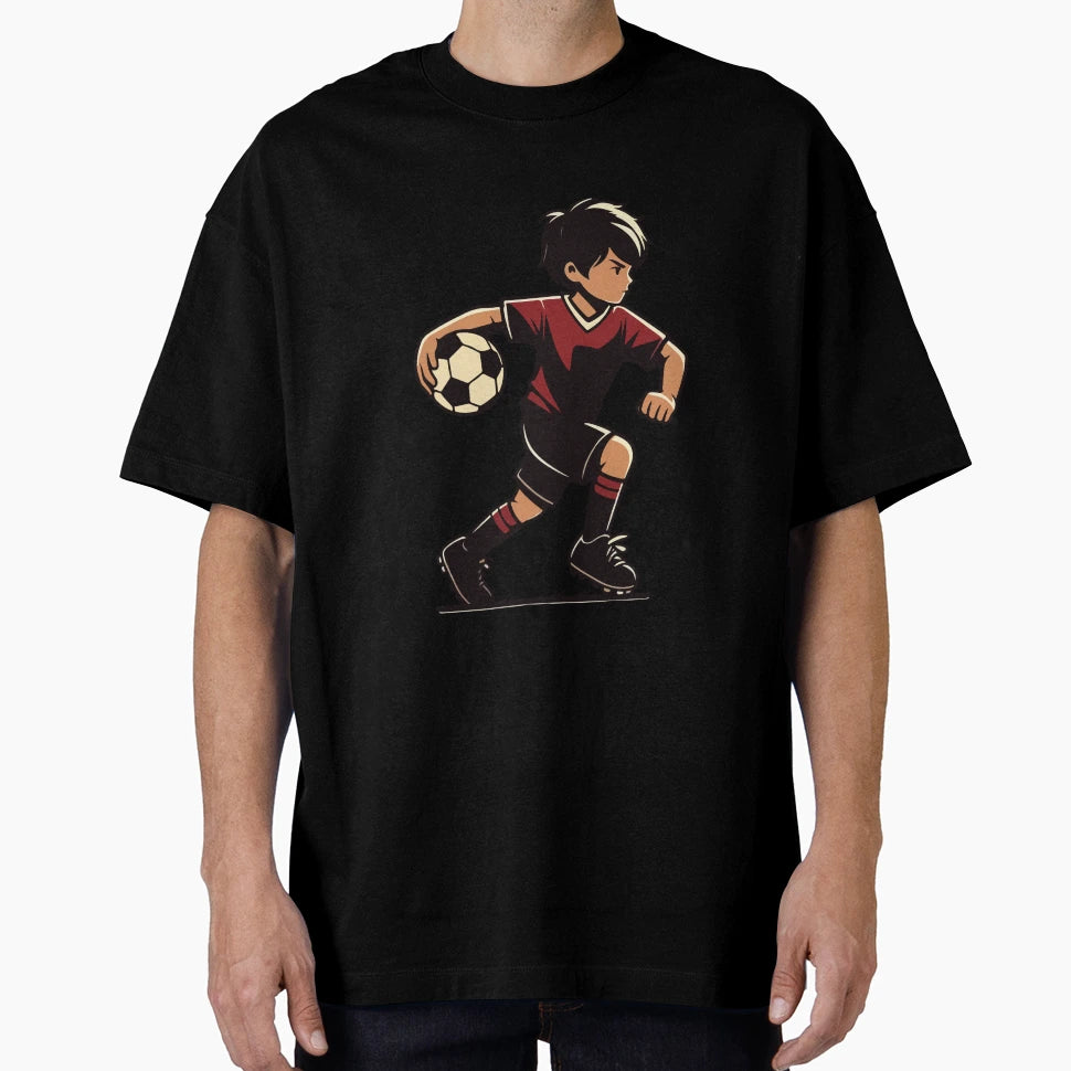 Cartoon Playing Football T-Shirt - Casual Everyday Wear Men Women - T-Shirt, Sweatshirt, Hoodie