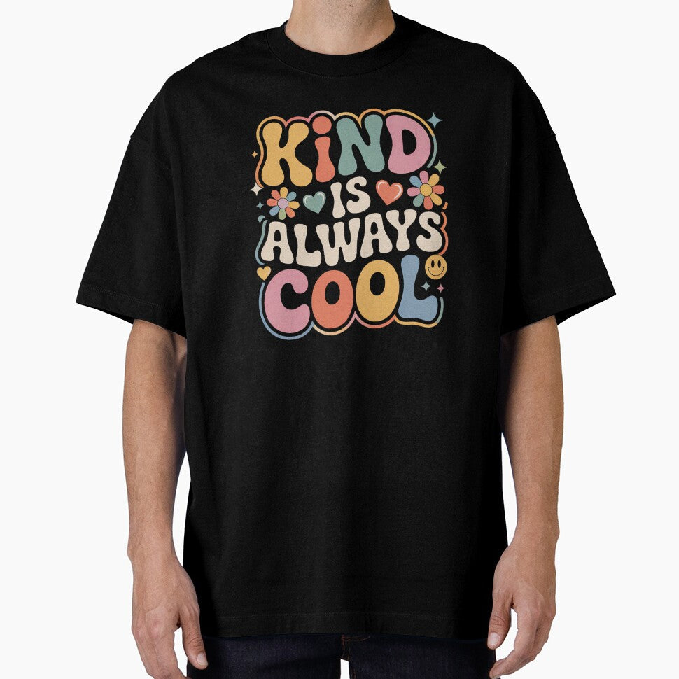 Kind Is Always Cool Groovy Retro Typography by - Adult & Kids T-Shirts, Sweatshirts & Hoodies apparel design preview 1
