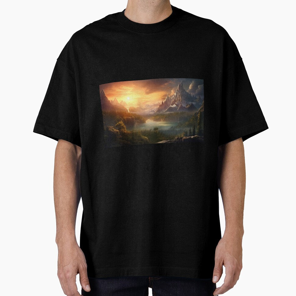 Fantasy Landscape Majestic Mountain Peaks by - Adult & Kids T-Shirts, Sweatshirts & Hoodies apparel design preview 1