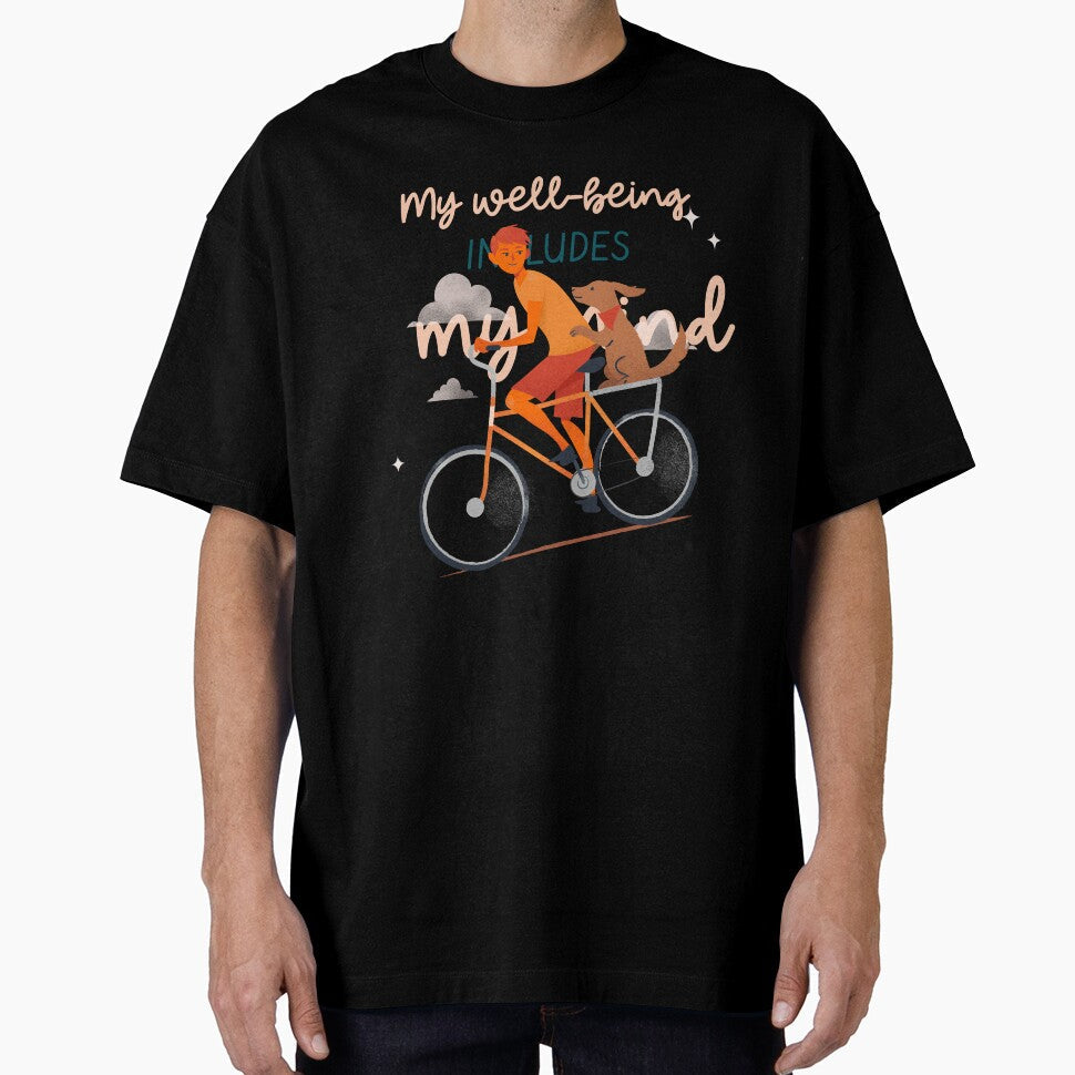My well being includes mind man cycling positive - Adult & Kids T-Shirts, Sweatshirts & Hoodies apparel design preview 1
