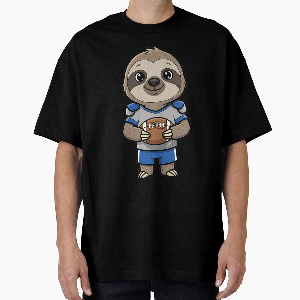 Sloth American Football Player Mascot T-Shirt - Streetwear Style Unisex - T-Shirt, Sweatshirt, Hoodie