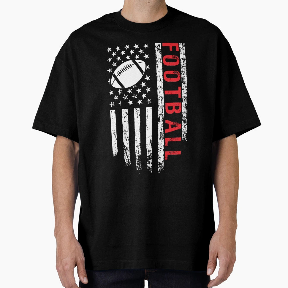 Football American Flag Us Sport T-Shirt - Aesthetic Graphic Men Women - T-Shirt, Sweatshirt, Hoodie