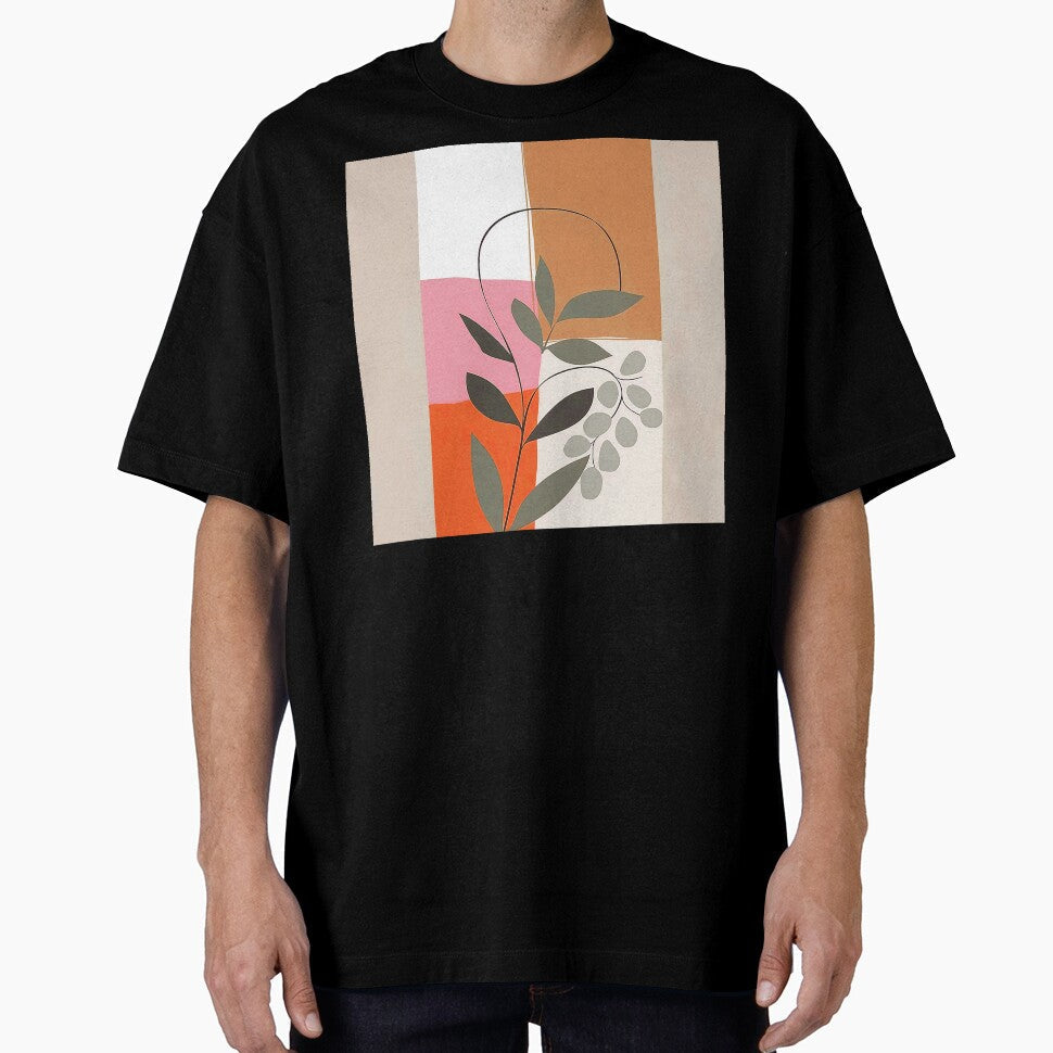 Boho Caramel Hues, Pink, And Orange Abstract Leaves - Adult & Kids T-Shirts, Sweatshirts & Hoodies apparel design preview 1