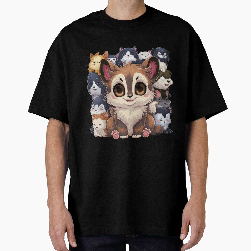 Kawaii Animals Paint Art 3D Model by Charlygood - Adult & Kids T-Shirts, Sweatshirts & Hoodies apparel design preview 1