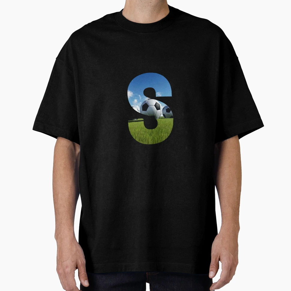 White Soccer Balls Monogram Alphabet T-Shirt - Streetwear Style Men Women - T-Shirt, Sweatshirt, Hoodie