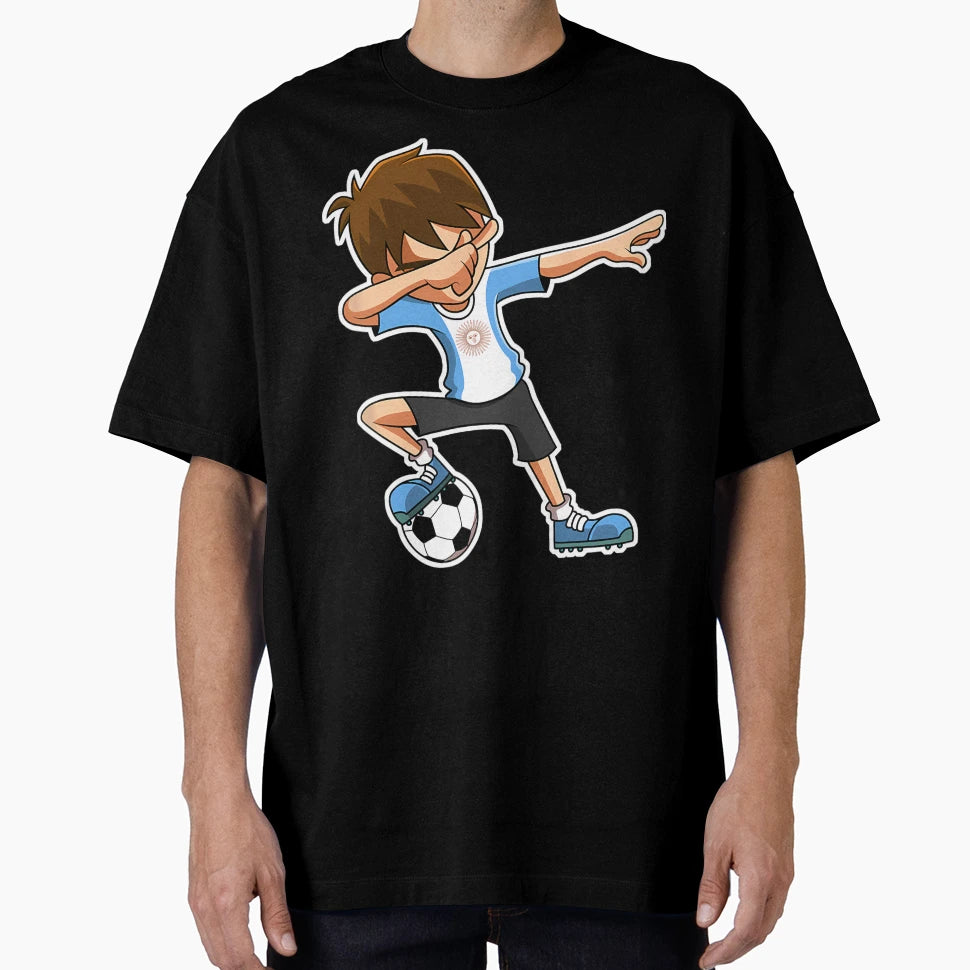 Dabbing Soccer Argentina Jersey T-Shirt - Custom Art Print Men Women - T-Shirt, Sweatshirt, Hoodie