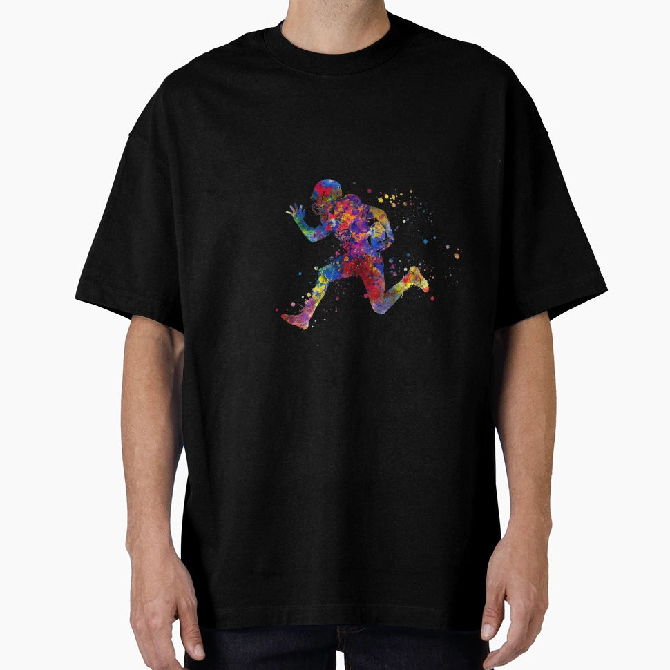 American Football Player Watercolor T-Shirt - Aesthetic Graphic Unisex - T-Shirt, Sweatshirt, Hoodie